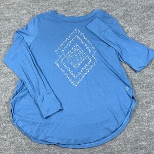 Torrid Active 0 Large Blue Geometric Diamond Print Long Sleeve Thumbhole Shirt